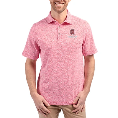 Men's Cutter & Buck Bradley Braves Virtue Eco Pique Botanical Print Recycled DryTec Polo