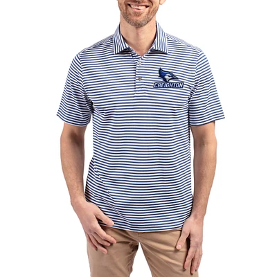 Men's Cutter & Buck Creighton Bluejays Virtue Eco Pique Stripe Recycled DryTec Polo