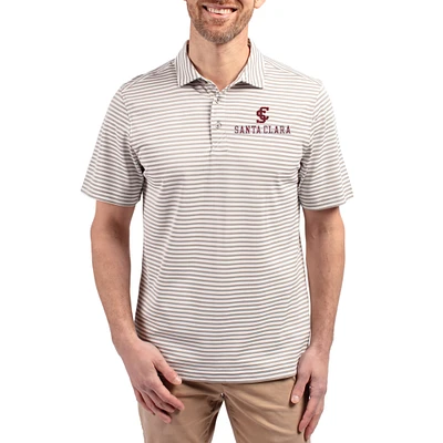 Men's Cutter & Buck Santa Clara Broncos Virtue Eco Pique Stripe Recycled DryTec Polo