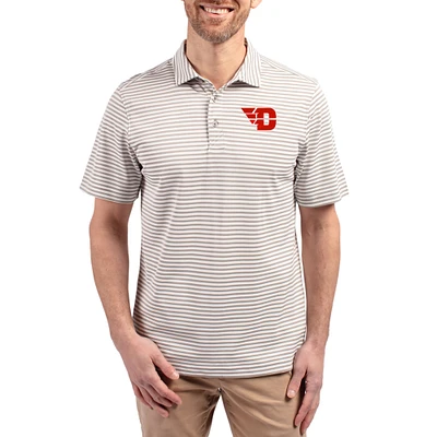 Men's Cutter & Buck Dayton Flyers Virtue Eco Pique Stripe Recycled DryTec Polo