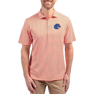 Men's Cutter & Buck Boise State Broncos Virtue Eco Pique Stripe Recycled DryTec Polo