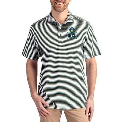 Men's Cutter & Buck UNC Wilmington Seahawks Virtue Eco Pique Stripe Recycled DryTec Polo