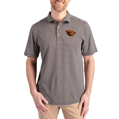 Men's Cutter & Buck Oregon State Beavers Virtue Eco Pique Stripe Recycled DryTec Polo