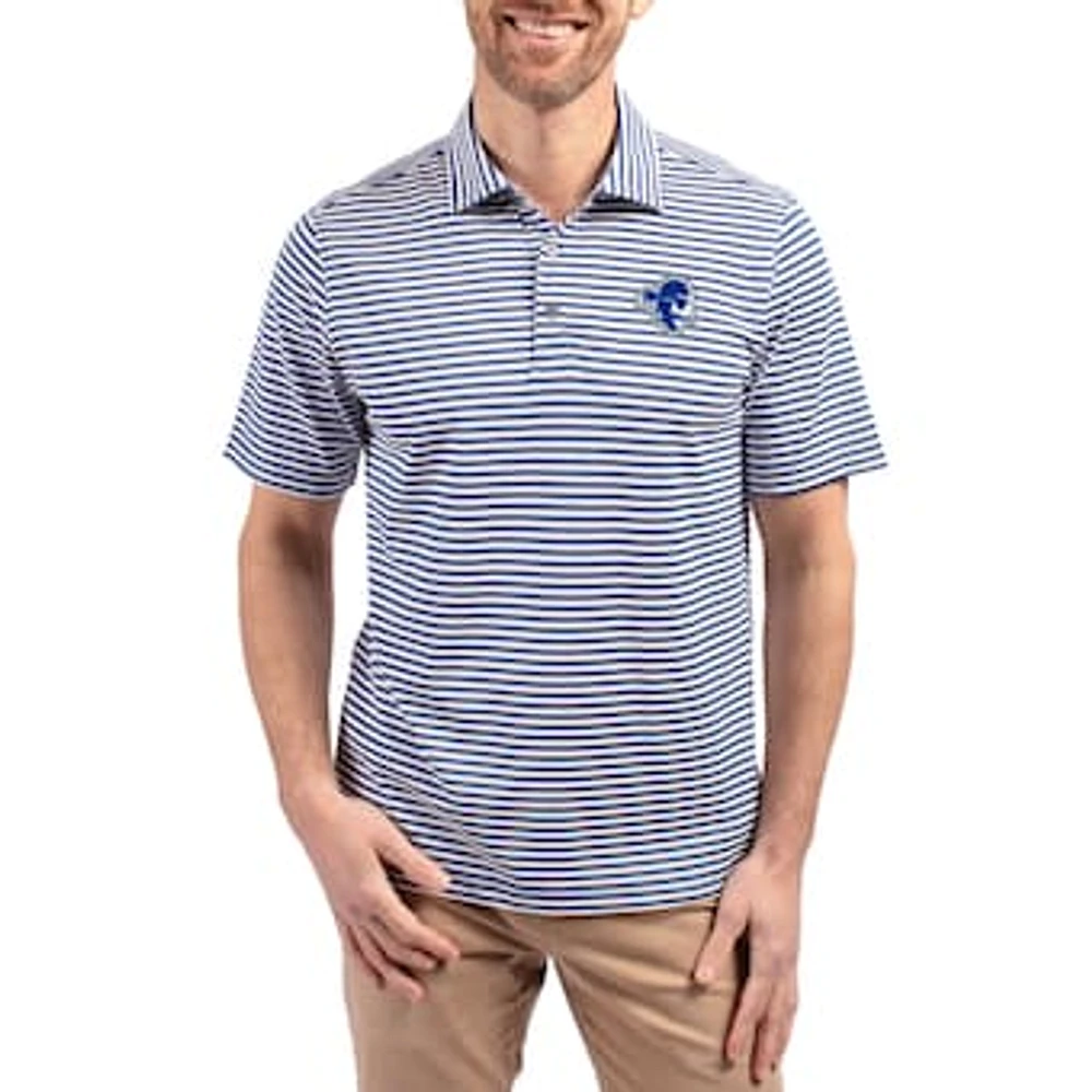 Men's Cutter & Buck Seton Hall Pirates Virtue Eco Pique Stripe Recycled DryTec Polo