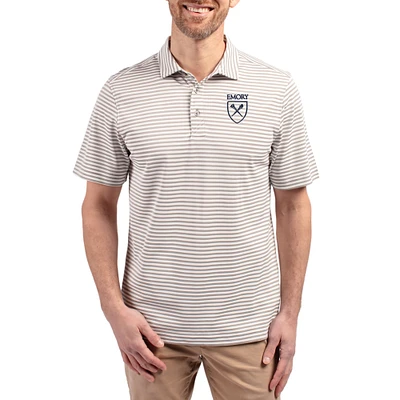 Men's Cutter & Buck Emory Eagles Virtue Eco Pique Stripe Recycled DryTec Polo