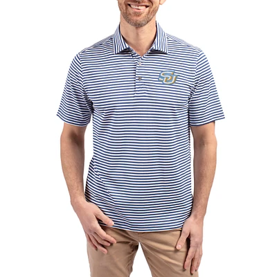 Men's Cutter & Buck Southern University Jaguars Virtue Eco Pique Stripe Recycled DryTec Polo