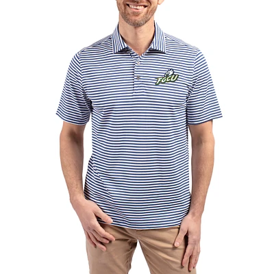 Men's Cutter & Buck Florida Gulf Coast Eagles Virtue Eco Pique Stripe Recycled DryTec Polo