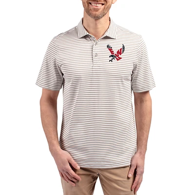 Men's Cutter & Buck Eastern Washington Eagles Virtue Eco Pique Stripe Recycled DryTec Polo