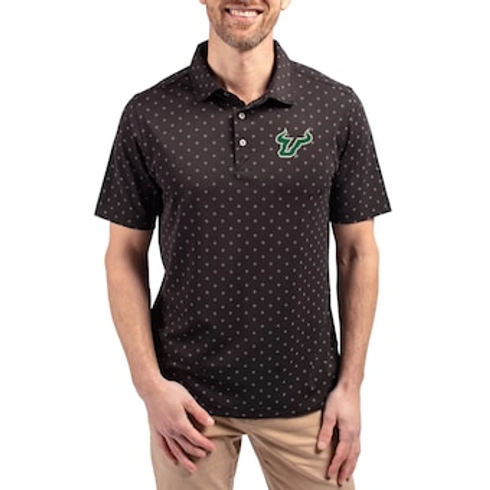 Men's Cutter & Buck South Florida Bulls Virtue Eco Pique Tile Print Recycled DryTec Polo