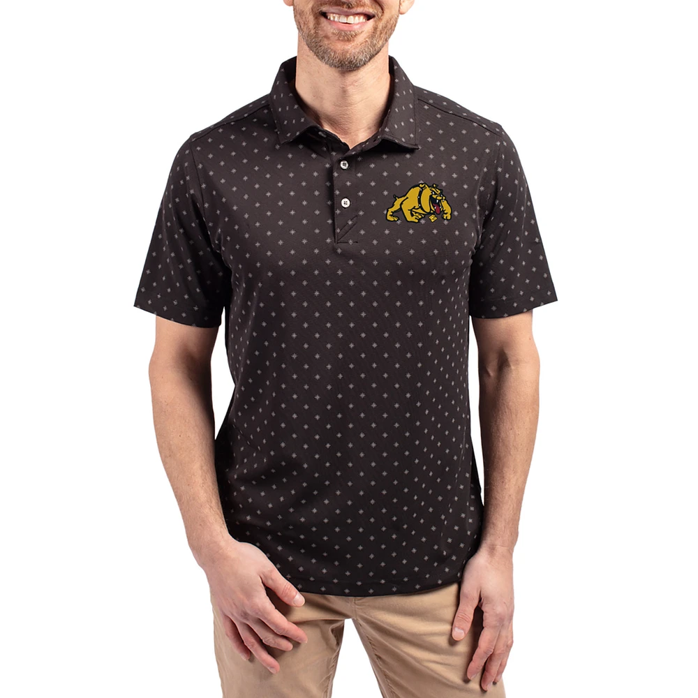 Men's Cutter & Buck Bowie State Bulldogs Virtue Eco Pique Tile Print Recycled DryTec Polo