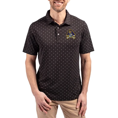 Men's Cutter & Buck Black ECU Pirates Virtue Eco Pique Tile Print Recycled DryTec Polo