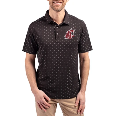 Men's Cutter & Buck Washington State Cougars Virtue Eco Pique Tile Print Recycled DryTec Polo