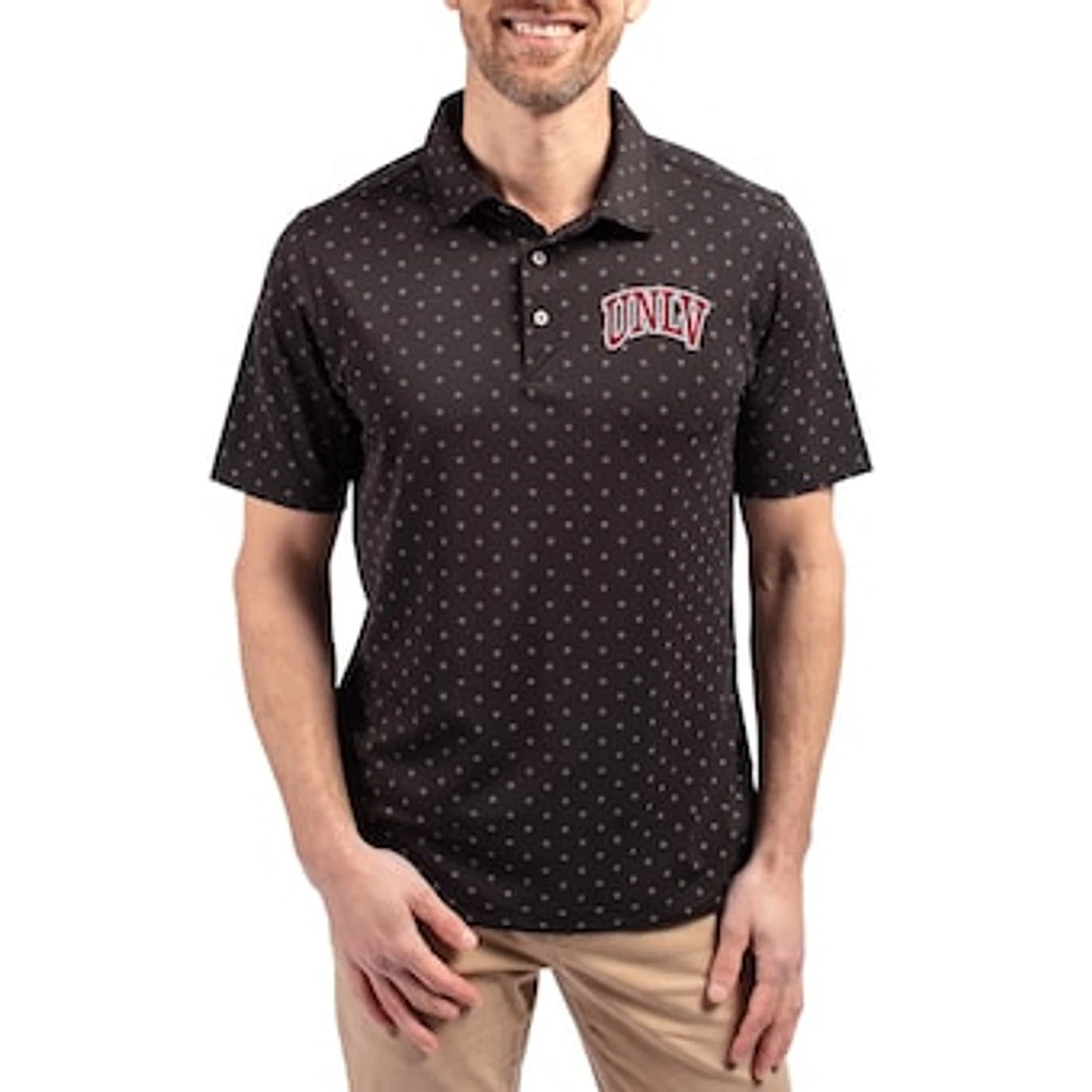 Men's Cutter & Buck UNLV Rebels Virtue Eco Pique Tile Print Recycled DryTec Polo