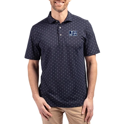 Men's Cutter & Buck Navy Jackson State Tigers Virtue Eco Pique Tile Print Recycled DryTec Polo