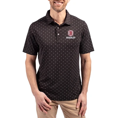 Men's Cutter & Buck Bradley Braves Virtue Eco Pique Tile Print Recycled DryTec Polo