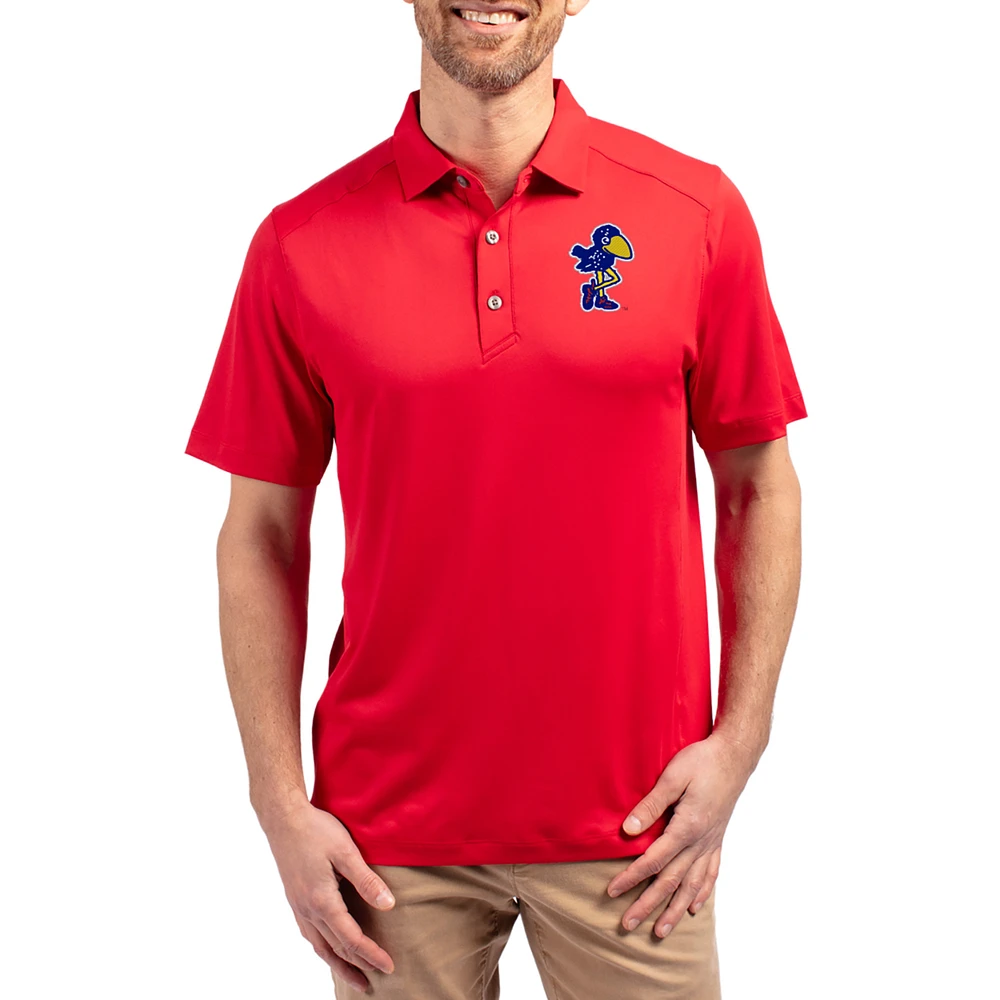 Men's Cutter & Buck Red Kansas Jayhawks Forge Eco Stretch Recycled Polo