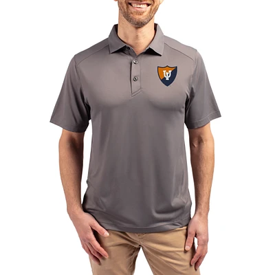 Men's Cutter & Buck Gray Illinois Fighting Illini Forge Eco Stretch Recycled Polo