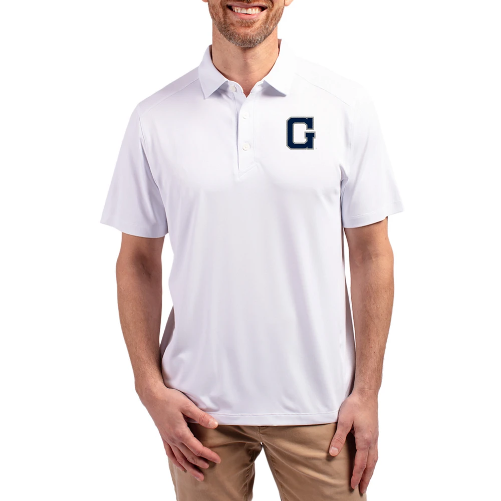 Men's Cutter & Buck White Georgetown Hoyas Forge Eco Stretch Recycled Polo