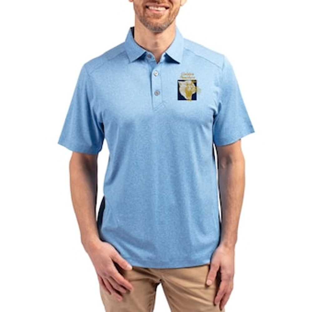 Men's Cutter & Buck Heather Blue FIU Panthers Forge Eco Stretch Recycled Polo