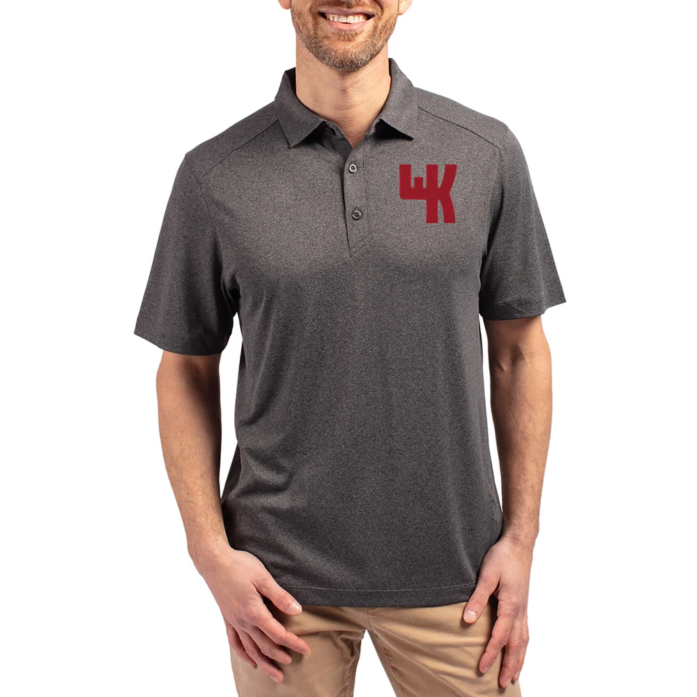 Men's Cutter & Buck Heather Black Western Kentucky Hilltoppers Forge Eco Stretch Recycled Polo