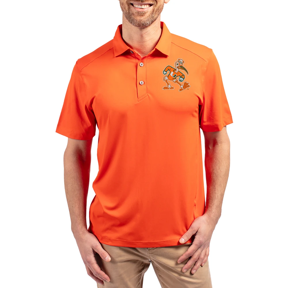 Men's Cutter & Buck Miami Hurricanes Forge Eco Stretch Recycled Polo