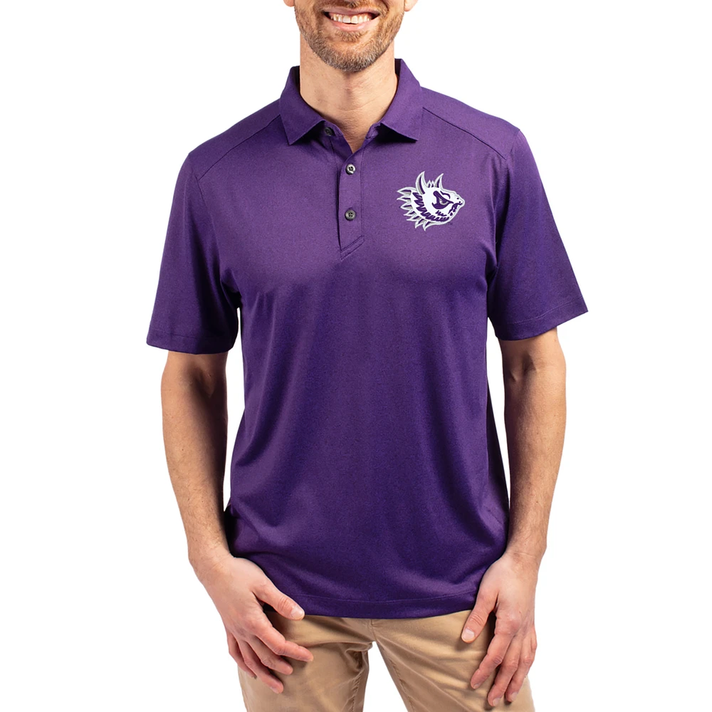 Men's Cutter & Buck Heather Purple TCU Horned Frogs Forge Eco Stretch Recycled Polo