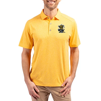 Men's Cutter & Buck Heather Gold Wichita State Shockers Forge Eco Stretch Recycled Polo