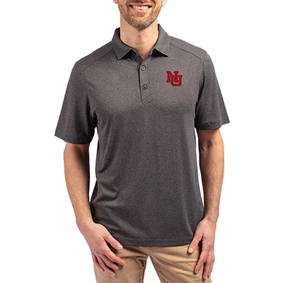 Men's Cutter & Buck Heather Black Nebraska Huskers Forge Eco Stretch Recycled Polo