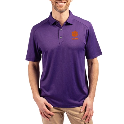 Men's Cutter & Buck Heather Purple Clemson Tigers Forge Alumni Eco Stretch Recycled Polo