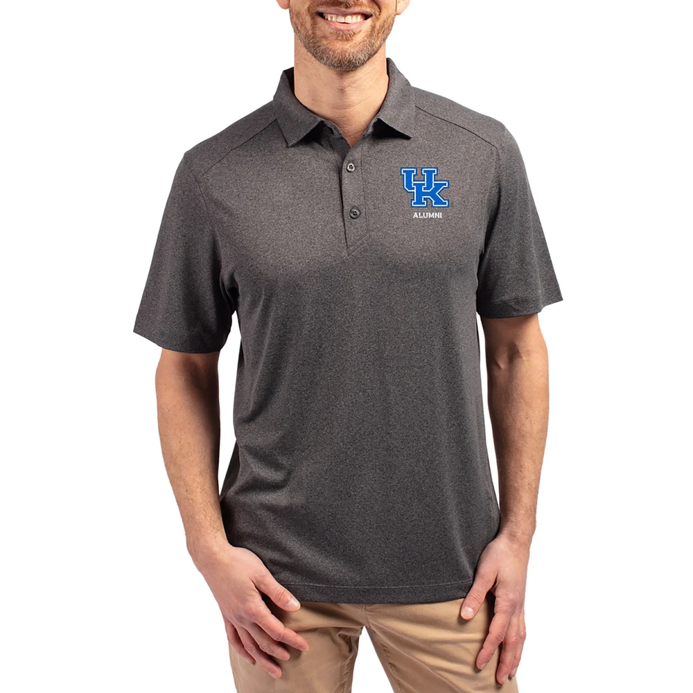 Men's Cutter & Buck Heather Black Kentucky Wildcats Forge Alumni Eco Stretch Recycled Polo