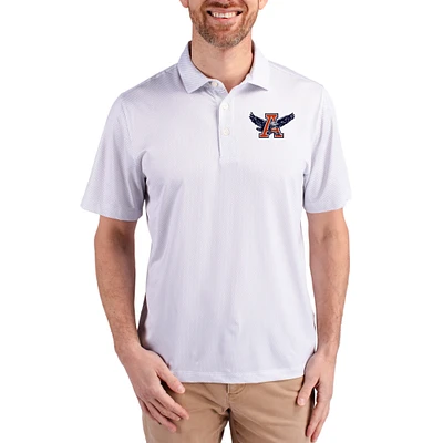 Men's Cutter & Buck White Auburn Tigers Pike Eco Symmetry Print Stretch Polo