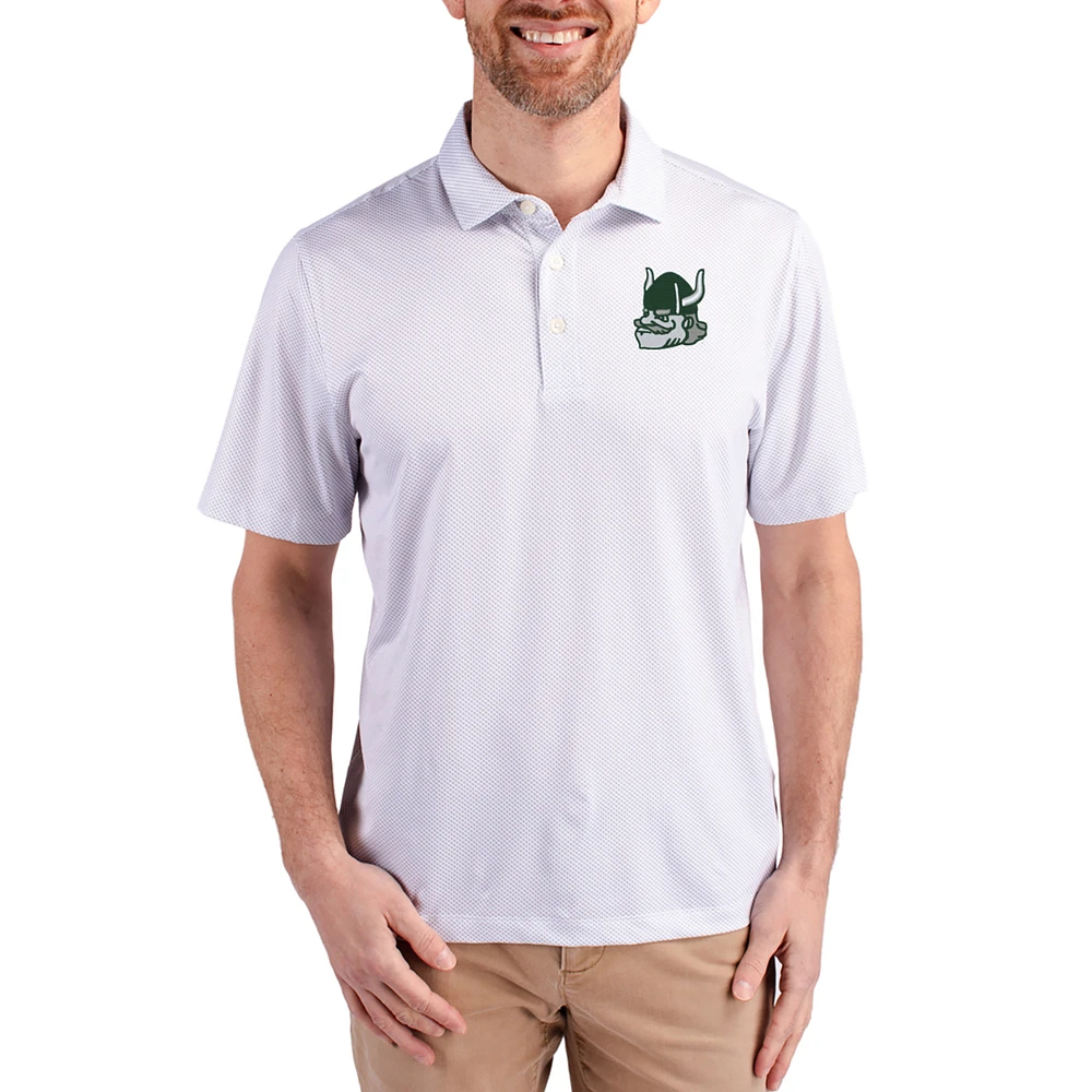 Men's Cutter & Buck White Portland State Vikings Pike Eco Symmetry Print Stretch Polo