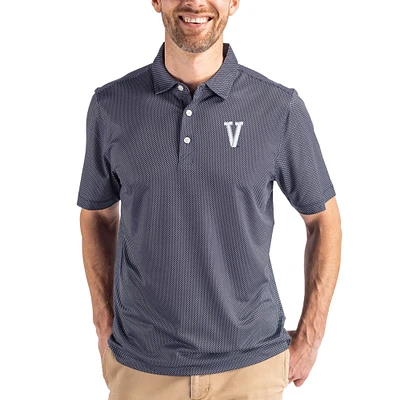 Men's Cutter & Buck Navy Villanova Wildcats Pike Eco Symmetry Print Stretch Polo