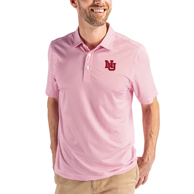 Men's Cutter & Buck White/Scarlet Nebraska Huskers Pike Eco Symmetry Print Stretch Polo