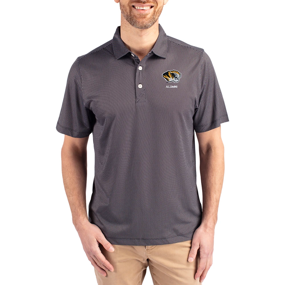Men's Cutter & Buck Missouri Tigers Alumni Pike Eco Symmetry Print Stretch Recycled Polo