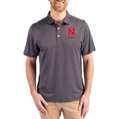 Men's Cutter & Buck Nebraska Huskers Alumni Pike Eco Symmetry Print Stretch Recycled Polo