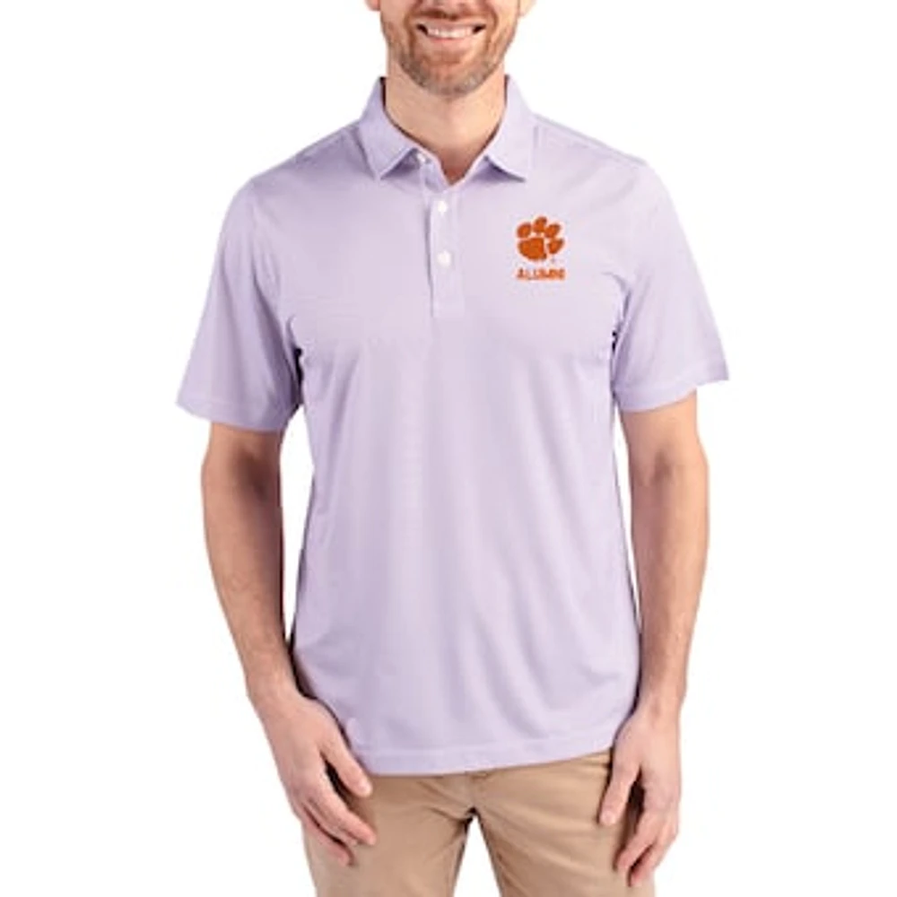 Men's Cutter & Buck White/ Clemson Tigers Alumni Pike Eco Symmetry Print Stretch Recycled Polo