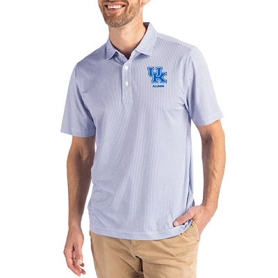 Men's Cutter & Buck White/Royal Kentucky Wildcats Alumni Pike Eco Symmetry Print Stretch Recycled Polo