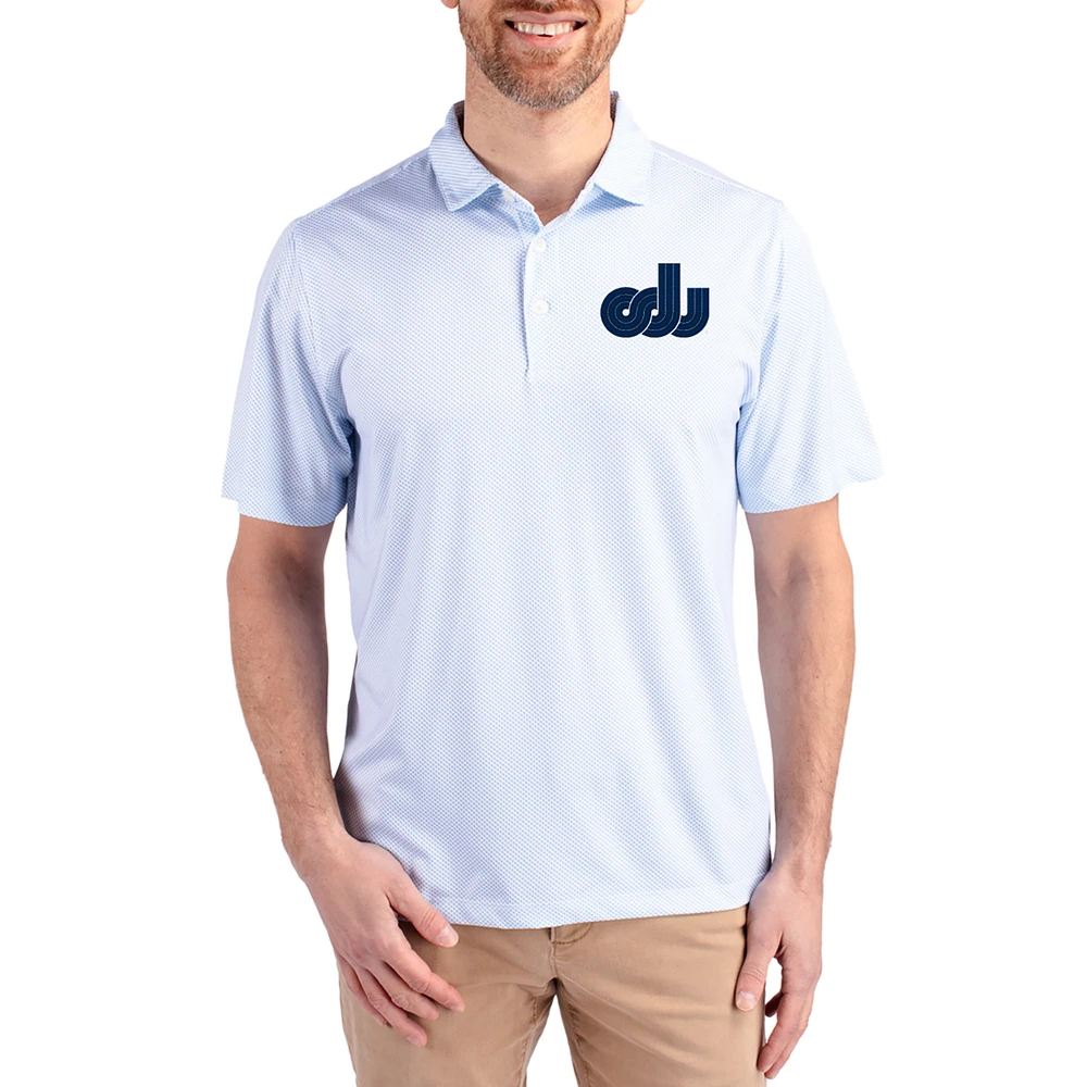 Men's Cutter & Buck White Old Dominion Monarchs Vault Pike Eco Symmetry Print Stretch Recycled Polo