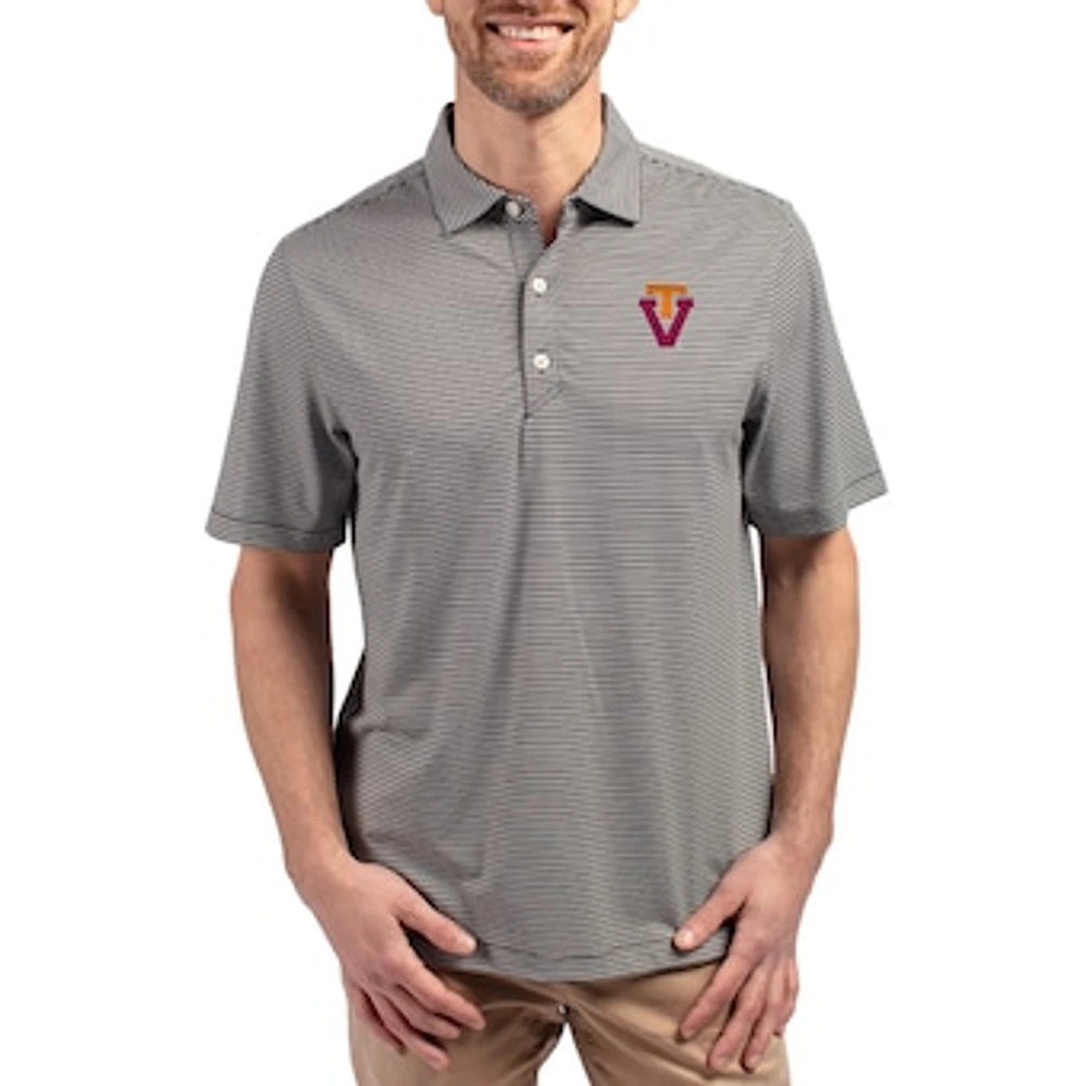 Men's Cutter & Buck Virginia Tech Hokies Forge Eco Double Stripe Stretch Recycled Polo