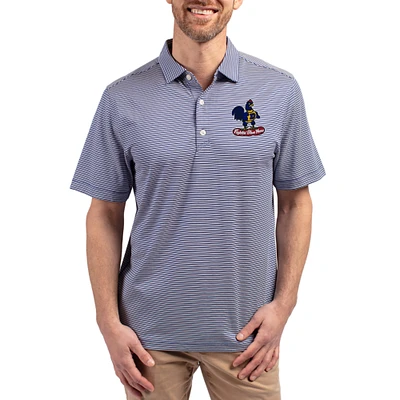 Men's Cutter & Buck Royal Delaware Fightin' Blue Hens Forge Eco Double Stripe Stretch Recycled Polo
