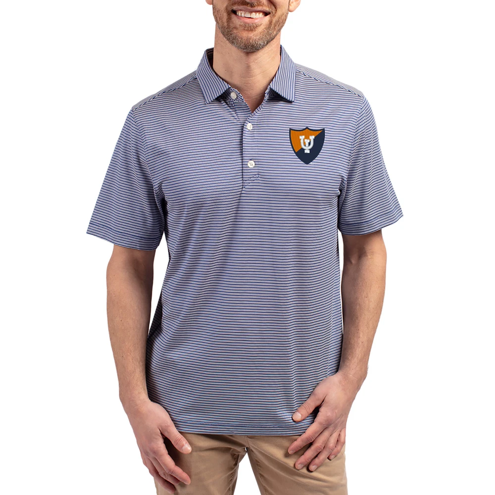 Men's Cutter & Buck Illinois Fighting Illini Forge Eco Double Stripe Stretch Recycled Polo