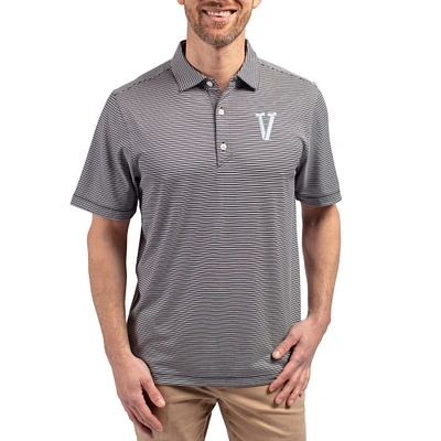Men's Cutter & Buck Navy Villanova Wildcats Forge Eco Double Stripe Stretch Recycled Polo