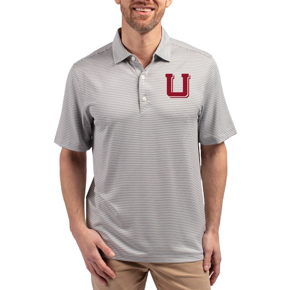 Men's Cutter & Buck Utah Utes Forge Eco Double Stripe Stretch Recycled Polo