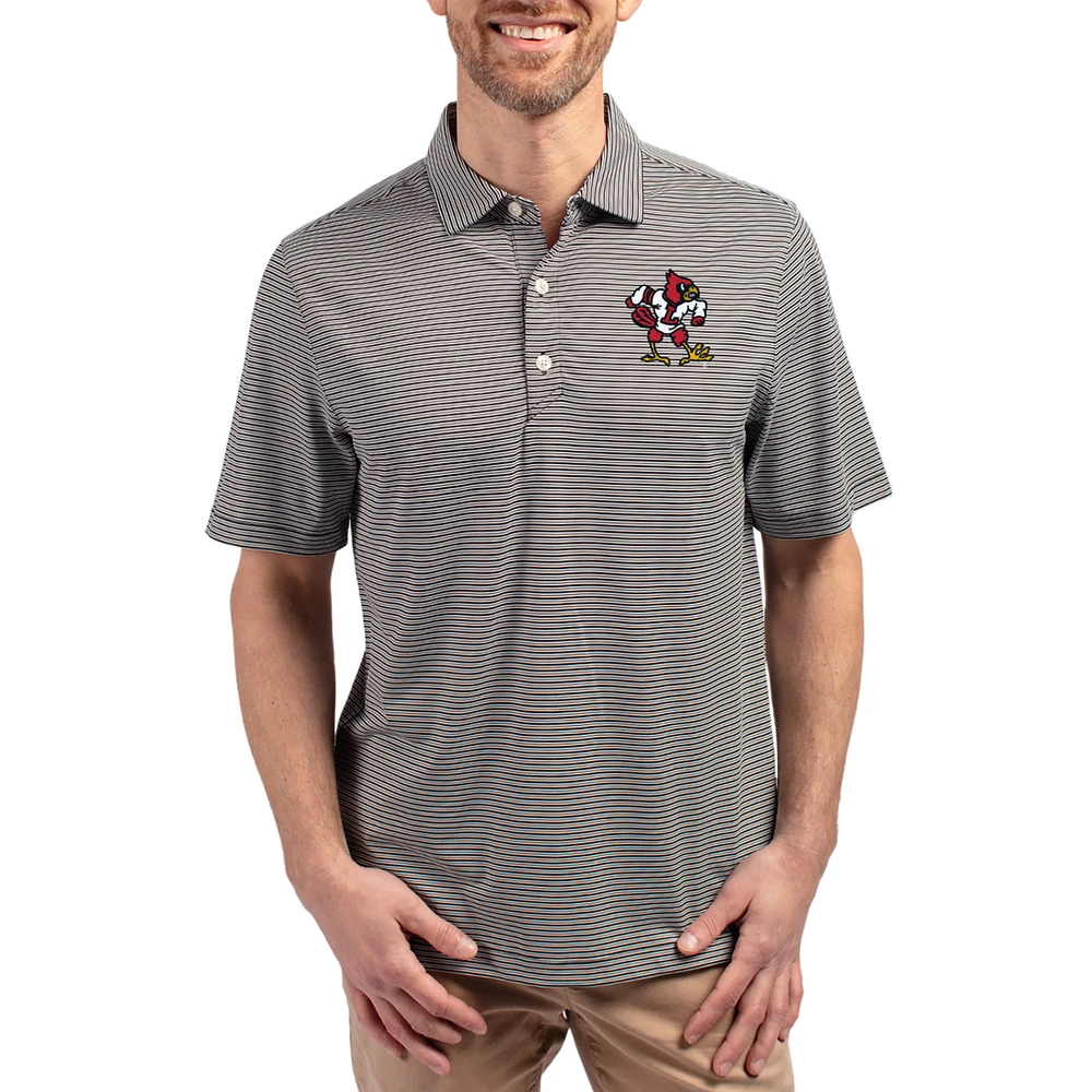 Men's Cutter & Buck Louisville Cardinals Forge Eco Double Stripe Stretch Recycled Polo