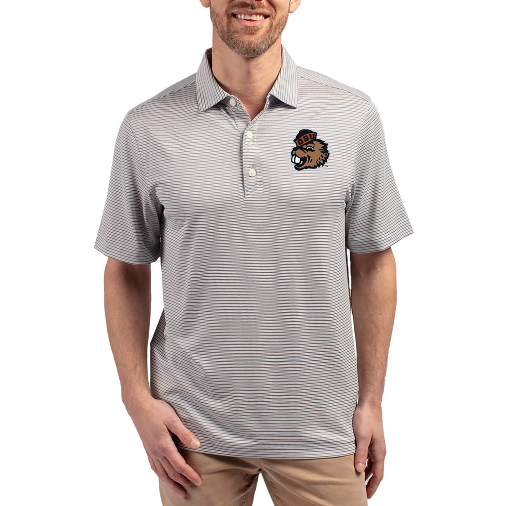 Men's Cutter & Buck Oregon State Beavers Forge Eco Double Stripe Stretch Recycled Polo