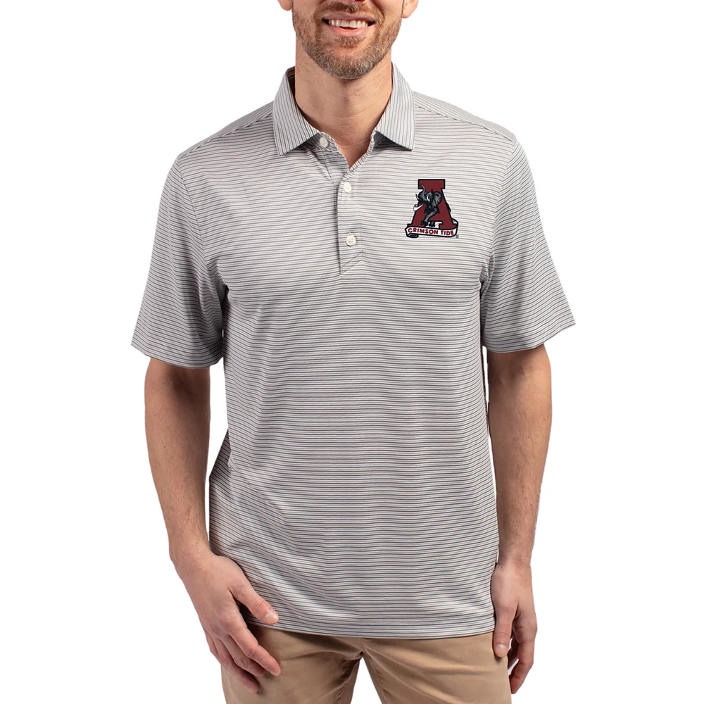 Men's Cutter & Buck Alabama Crimson Tide Forge Eco Double Stripe Stretch Recycled Polo