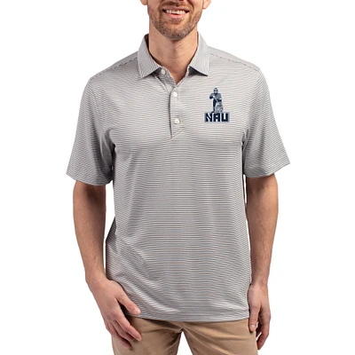 Men's Cutter & Buck Gray Northern Arizona Lumberjacks Forge Eco Double Stripe Stretch Recycled Polo