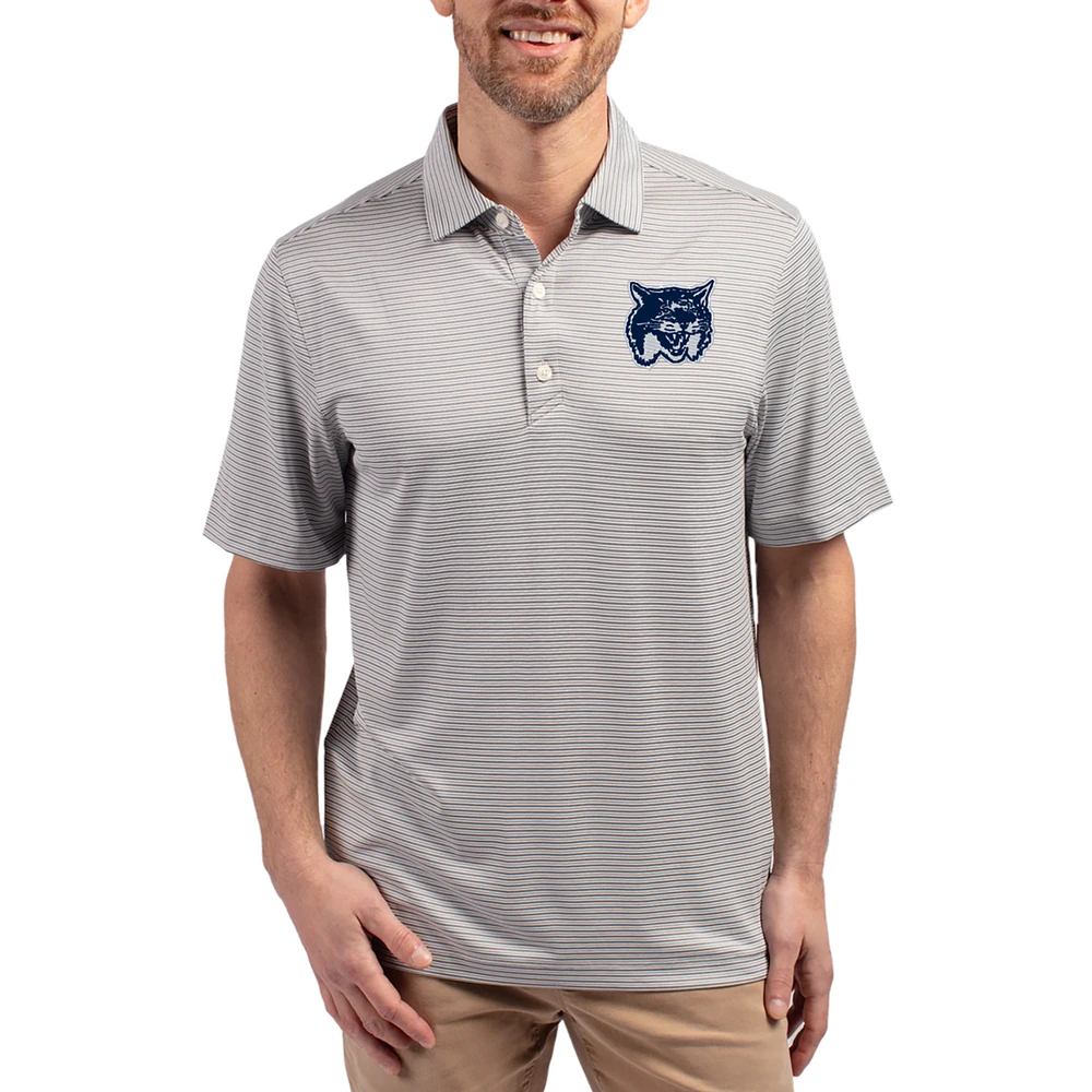 Men's Cutter & Buck Gray New Hampshire Wildcats Forge Eco Double Stripe Stretch Recycled Polo