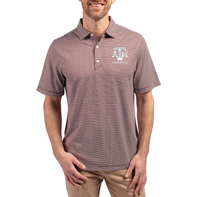 Men's Cutter & Buck Maroon Texas A&M Aggies Forge Eco Double Stripe Stretch Recycled Polo